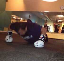 Push-ups in boxing class