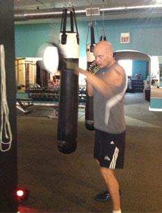 Amateur boxer training