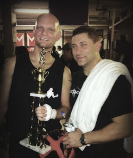 Lou with amateur fighter Oliver Stephens